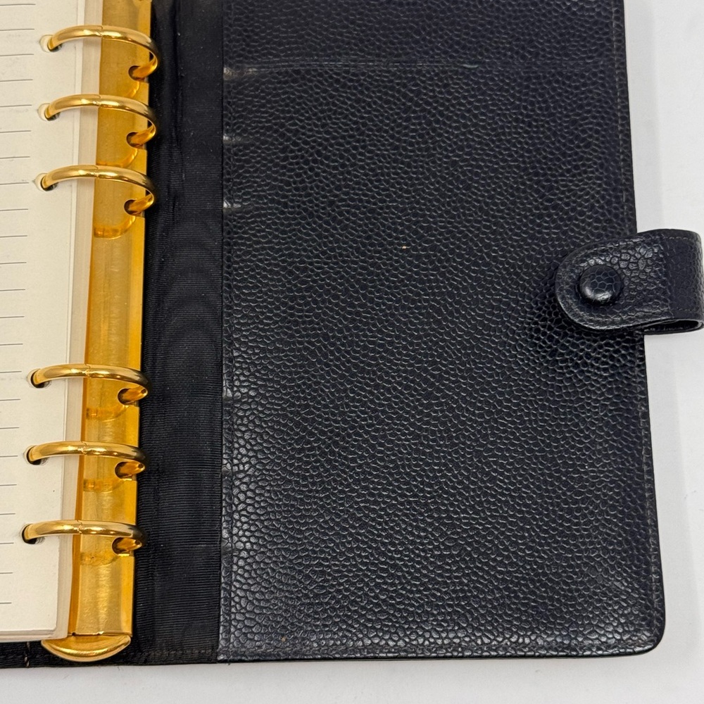💯Authentic CHANEL CC Caviar Medium Agenda -Black - Picture 7 of 7